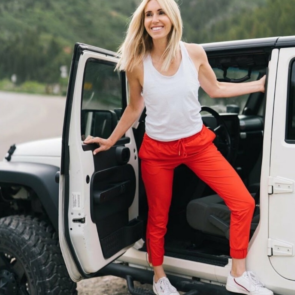 ZYIA red everywhere joggers